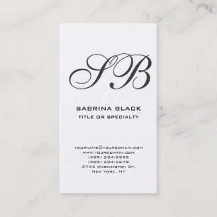 Monogram White Black Consultant-Visitenkarte Visitenkarte