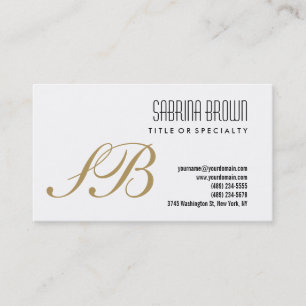Monogram White Black Gold Consultant-Visitenkarte Visitenkarte