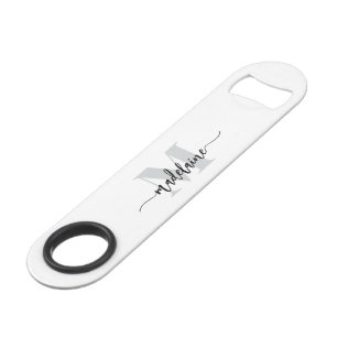 Monogram White Black Silver Personal Speed Flaschenöffner