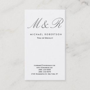 Monogram White Clean Consultant-Visitenkarte Visitenkarte