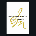 Monogram White Gold Color Schlicht Modern Minimali Tischnummer<br><div class="desc">Suchen Sie nach einem funktionalen und aussehenden Design? Dieses einfache,  minimalistische und moderne Design ist für Sie. Wie wäre es mit diesem Design,  das Ihnen Aufmerksamkeit zeichne?</div>