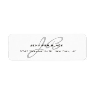 Monogram White Grey Color Schlicht Modernes Minima