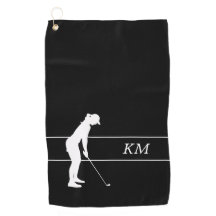 Monogram White Silhouette Golfer Golfer Golf Handt