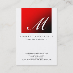 Monogram White Strip Chubby Business Card Visitenkarte