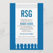 Monogram White Stripe Tallit Bar Mitzvah