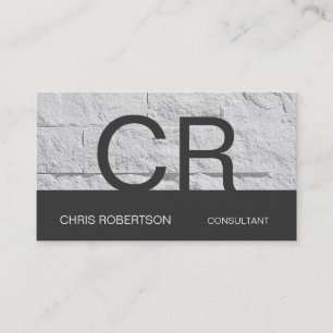 Monogram, White Wall Brick Business Card Visitenkarte