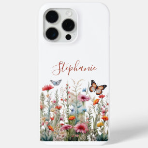 Monogram Wildblumen Butterflies Boho Geschenk für Case-Mate iPhone Hülle