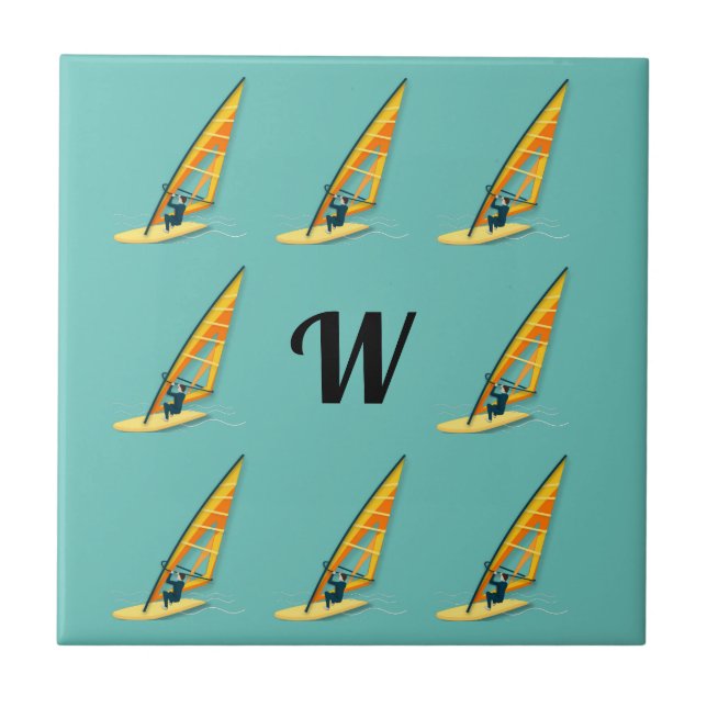 Monogram Windsurfing Fliese (Vorderseite)