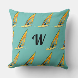 Monogram Windsurfing Throw Pillow Kissen
