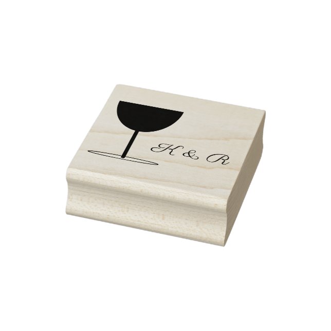 Monogram Wine Glass Art Briefmarke Gummistempel (Stempel)