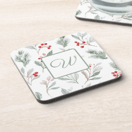 Monogram Winter Botanical Drink Coaster Getränkeuntersetzer