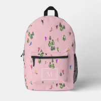 Monogram Winter Pink Skiers Skifahren