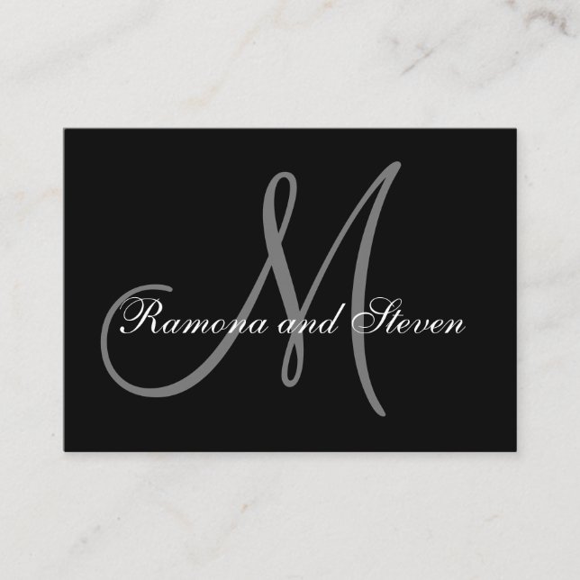 Monogram Wishing Well Card für Hochzeitseinladunge Begleitkarte (Vorderseite)