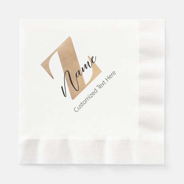 Monogram with Initial Z & Custom Name Personalized Serviette (Vorderseite)