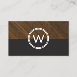 Monogram Wood Two Tone Visitenkarte