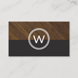 Monogram Wood Two Tone Visitenkarte