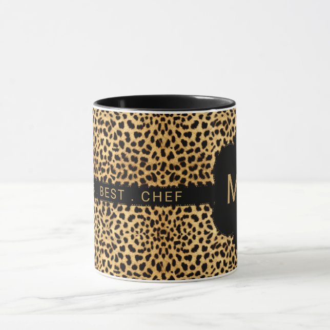 Monogram World's Best Koch Cheetah Print Tasse (Zentrum)