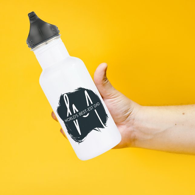 Monogram World's Best Vater Quote Typografie Edelstahlflasche (Von Creator hochgeladen)