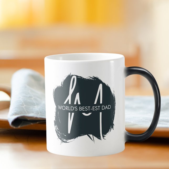 Monogram World's Best Vater Quote Typografie Verwandlungstasse (Von Creator hochgeladen)