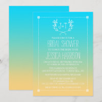 Monogram Wreath Beach Ombre Brautparty