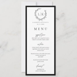 Monogram Wreath Sofort Download Wedding Menu Card Einladung