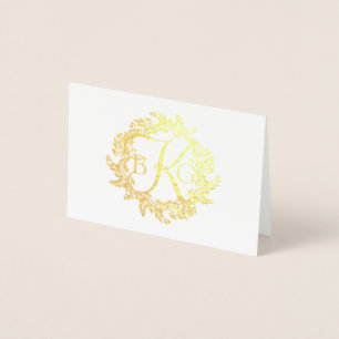 Monogram Wreath Vielen Dank Folienkarte