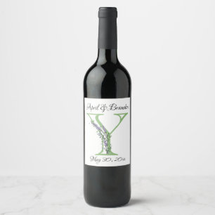 Monogram Y Lavendel Eucalyptus Weinetikett