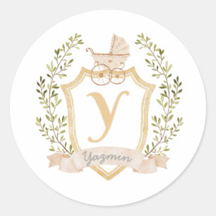 Monogram Y Neutral Runder Aufkleber