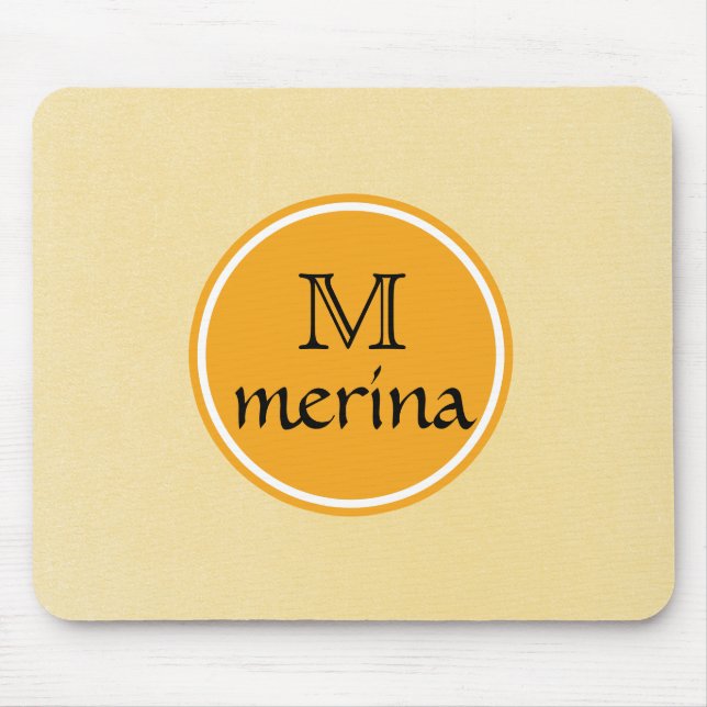 Monogram Yellow Gold Circle Mousepad (Vorne)