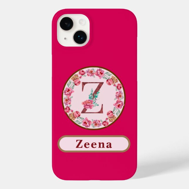 Monogram Z Floral Custom Case-Mate iPhone Case (Rückseite)