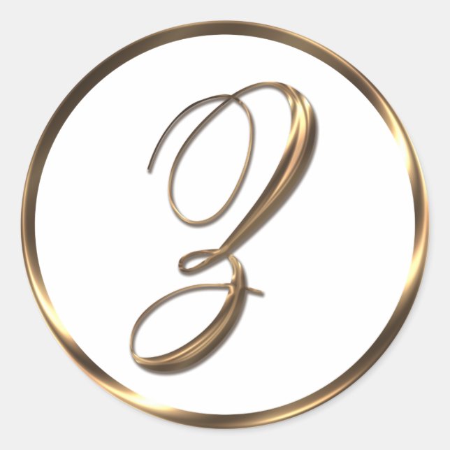 Monogram Z Imitate Bronze Runder Aufkleber (Vorderseite)