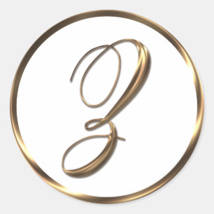 Monogram Z Imitate Bronze Runder Aufkleber
