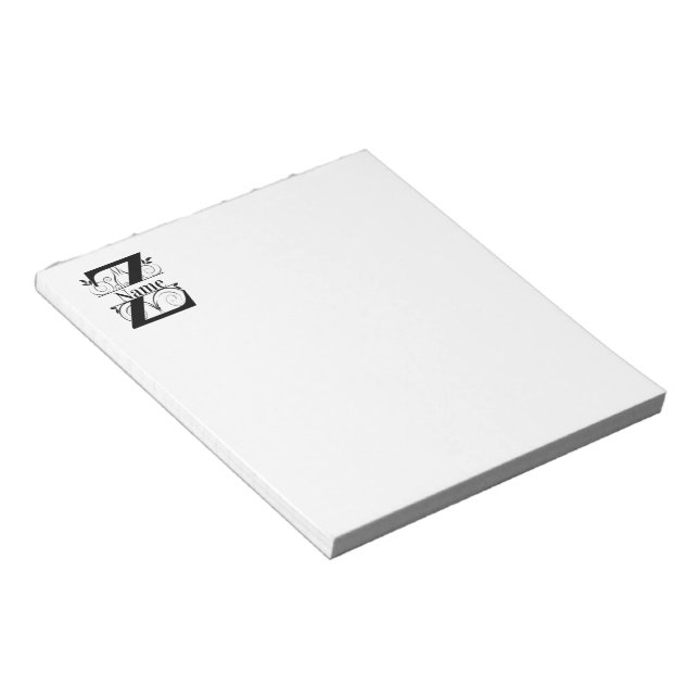 Monogram Z Initial Stationary Desk Notepad Notizblock (angewinkelt)