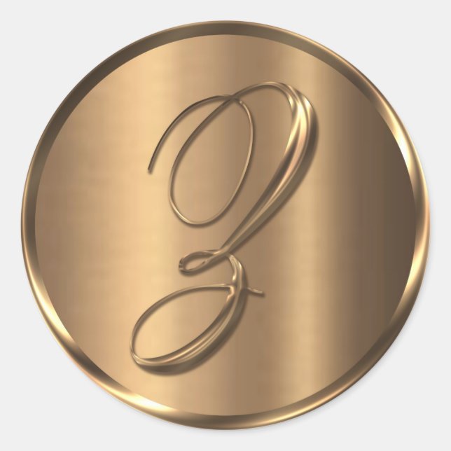 Monogram Z NONMETALLIC Bronze Umschlag Aufkleber (Vorderseite)