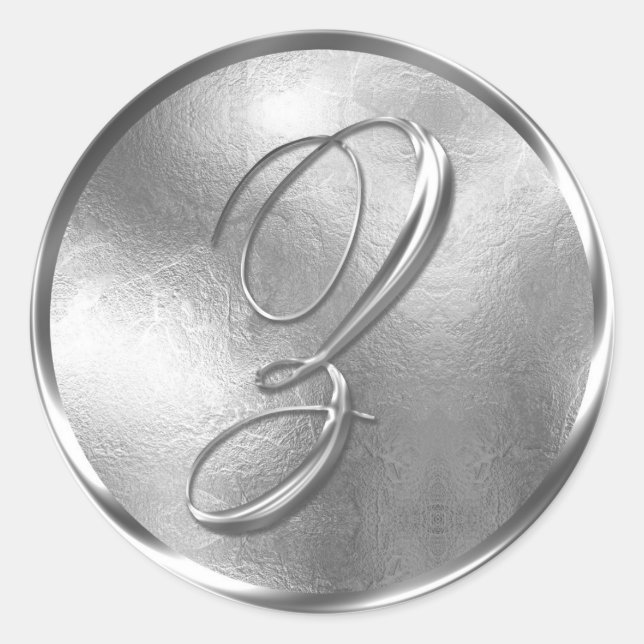 Monogram Z NONMETALLIC Silver Umschlag Aufkleber (Vorderseite)