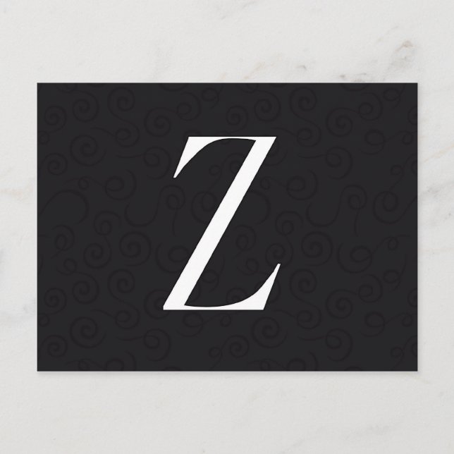 Monogram-Z Postkarte (Vorderseite)