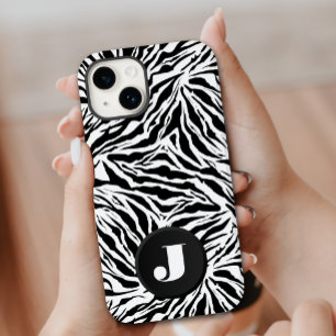 Monogram Zebra Print Case-Mate iPhone 14 Hülle