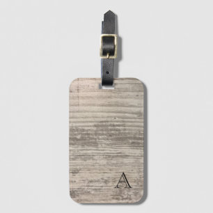 Monogram Zen Holzkörner Design Schwarzweißstreifen Gepäckanhänger
