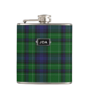 Monogramed Clan Abercrombie Tartan-karierte Flachmann