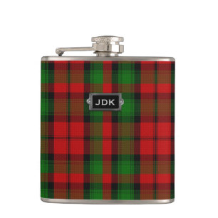 Monogramed Clan Kerr Tartan-karierte Flasche Flachmann