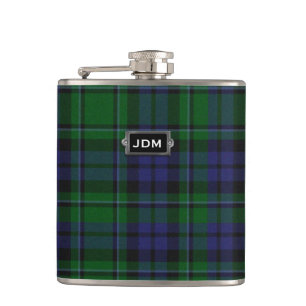 Monogramed Clan MacCallum Tartan-karierte Flasche Flachmann
