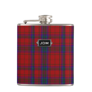 Monogramed Clan MacDougall Tartan Kariert Flask Flachmann