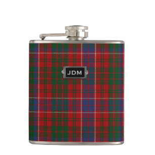 Monogramed Clan MacRae Tartan-karierte Flasche Flachmann