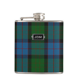 Monogramed Clan MacWilliam Tartan-karierte Flasche Flachmann