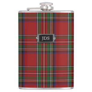 Monogramed königlicher Stewart Tartan-karierte Flachmann
