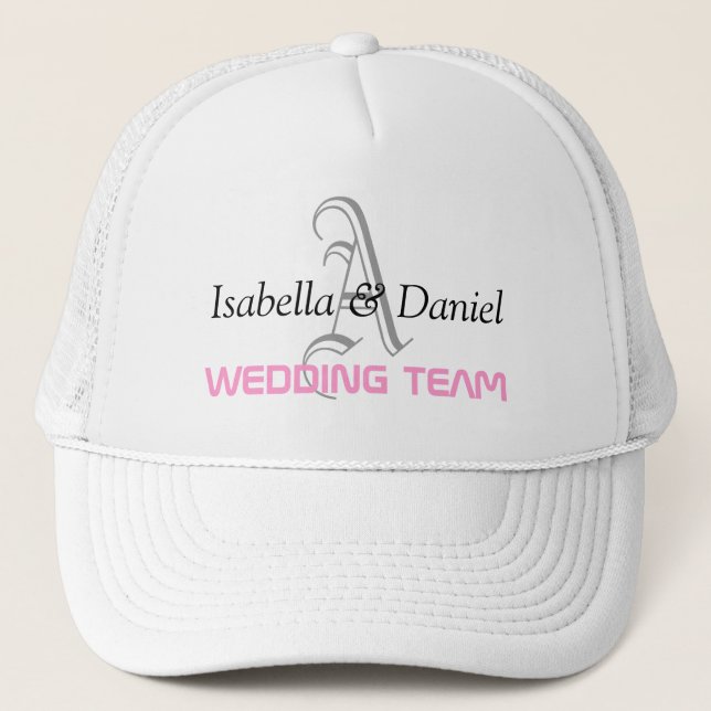 MONOGRAMHATS DES WEDTEAMS TRUCKERKAPPE (Vorderseite)