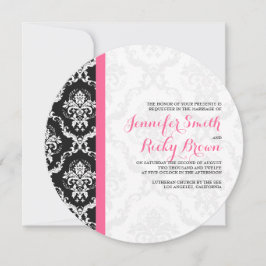Monogramierte elegante Schwarz-Weiß-Hochzeit Einladung
