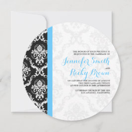 Monogramierte elegante Schwarz-Weiß-Hochzeit Einladung