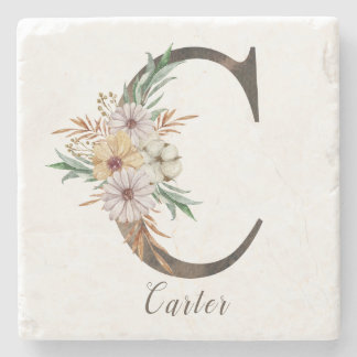Monogramierter Personalisierter Stone-Untersetzer Steinuntersetzer