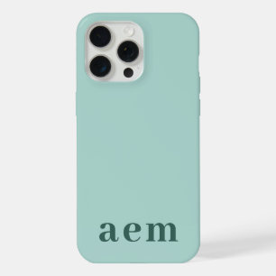 Monogramm 3 Initialen Türkis & Meergrün Minimalist iPhone 15 Pro Max Hülle